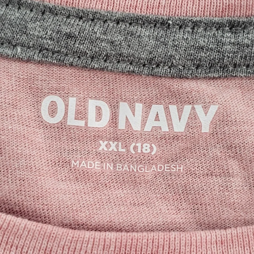 Old Navy Pink Short Sleeve Cotton Blend T-Shirt Youth 2XL (18)